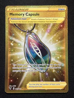Memory Capsule Gold Secret Rare Full Art 202/185 Vivid Voltage Pokemon - Image 1