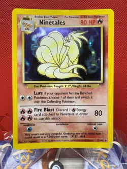Pokemon TCG Ninetales 12/102 Base Set Vintage Holo Rare Unlimited #479 - Image 1