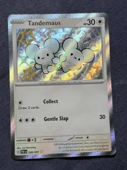 Pokemon TCG Tandemaus Scarlet & Violet: Paldean Fates 209/091 Holo Shiny Rare NM - Image 1