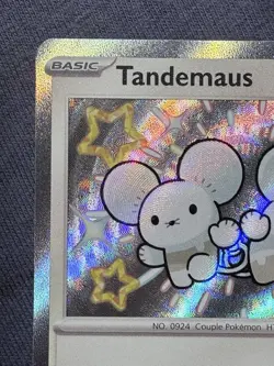 Pokemon TCG Tandemaus Scarlet & Violet: Paldean Fates 209/091 Holo Shiny Rare NM - Image 3