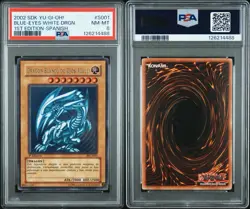 2002 YU-GI-Oh! Starter Deck: Kaiba S001 Blue-Eyes White Dragon 1st Edition PSA 8 - Image 3