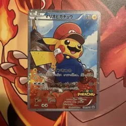 CUSTOM FAN ART CARD Mario Pikachu Poncho Pikachu 294/XY-P NM promo - Image 2