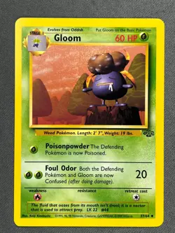 Gloom 37/64 Base Set Series Jungle Stage 1 Uncommon Pokemon Card WOTC NM - Image 1