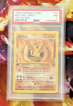 1999 Zapdos, Moltres, Articuno 1st Edition Fossil Holo set PSA 7 (3) cards - Image 3