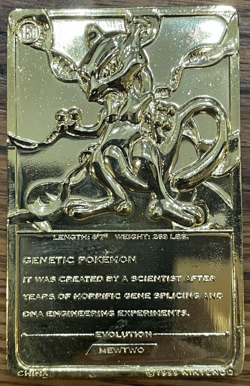 Pokemon MEWTWO #150 23k Gold Plated Card Vintage 1999 Burger King Promo COA - Image 4