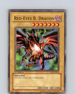 Yu-Gi-Oh TCG Red-Eyes B. Dragon SD1-EN002 1st Edition Common Card Played LP - Image 1