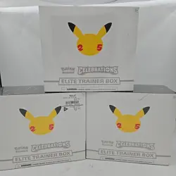 Pokemon Celebrations Elite Trainer Box ETB : Set Of 3 Boxes (Factory Sealed) - Image 1