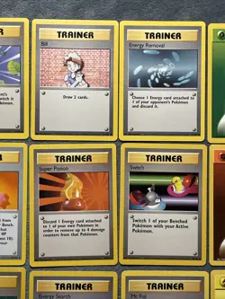 Vintage Pokemon Cards Lot Base Fossil Professor Oak Mr Fuji Potion Trainer Energ - Image 3