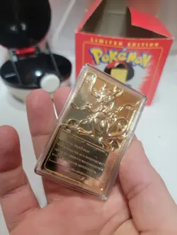 Pokemon 1999 Mewtwo 23K Gold Plated Card Burger King Box Pokeball COA Near Mint - Image 3