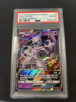 2017 Pokemon Sun & Moon Mewtwo Gx Shining Legends Psa 10 - Image 1