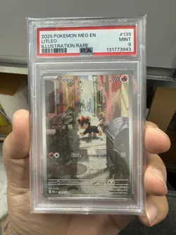 2025 POKEMON MEG EN-MEGA EVOLUTION ILLUSTRATION RARE #139 LITLEO PSA 9 - Image 3