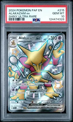 2024 Pokemon Paldean Fates - Alakazam EX Shiny Ultra No. 215 PSA 10 - Image 1