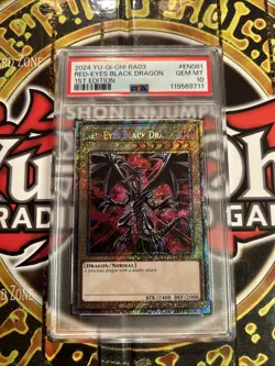 YuGiOh RED-EYES BLACK DRAGON #RA03-EN081??PSA 10??1st EDITION-2024 P SECRET RARE - Image 2
