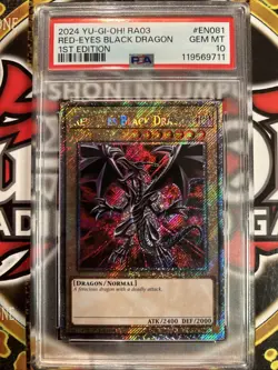 YuGiOh RED-EYES BLACK DRAGON #RA03-EN081??PSA 10??1st EDITION-2024 P SECRET RARE - Image 3