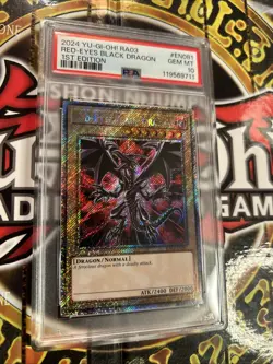 YuGiOh RED-EYES BLACK DRAGON #RA03-EN081??PSA 10??1st EDITION-2024 P SECRET RARE - Image 4