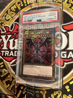 YuGiOh RED-EYES BLACK DRAGON #RA03-EN081??PSA 10??1st EDITION-2024 P SECRET RARE - Image 5