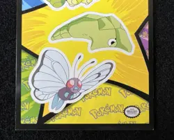 1999 Topps Pokemon Movie Butterfree Metapod Caterpie Evolution Sticker Card LP - Image 4