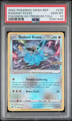 2022 Pokemon GO Radiant Eevee Promo Holo Rare SWSH230 English PSA 10 Gem Mint - Image 1