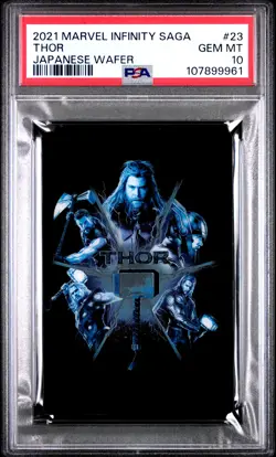 2021 MARVEL INFINITY SAGA JPN WAFER CARDS #23 THOR PSA 10 - Image 1