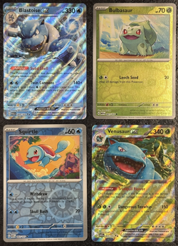 Pokemon TCG Blastoise Ex-Venusaur Ex-Bulbasaur-Squirtle Cards (Set of 4) - Image 1
