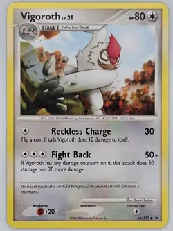 Vigoroth 64/127 Uncommon Platinum Pokemon card NM - Image 1