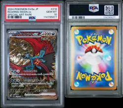 PSA 10 Roaring Moon ex SAR 218/187 sv8a Terastal Festival Japanese Pokemon Card - Image 3