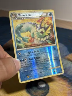 Vaporeon 41/90 HGSS Undaunted Reverse Holo Foil Pokemon Card Indented - Image 4