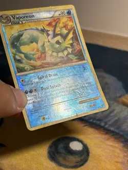 Vaporeon 41/90 HGSS Undaunted Reverse Holo Foil Pokemon Card Indented - Image 5