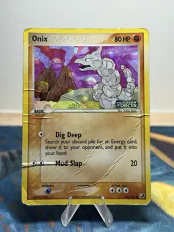 Onix 65/115 EX Unseen Forces Stamped Holo Rare Pokemon TCG Card DMG - Image 1