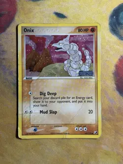 Onix 65/115 EX Unseen Forces Stamped Holo Rare Pokemon TCG Card DMG - Image 2
