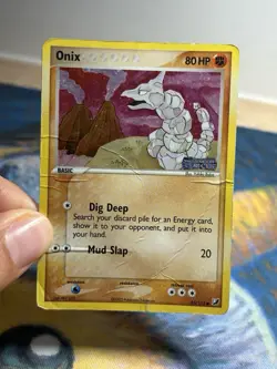 Onix 65/115 EX Unseen Forces Stamped Holo Rare Pokemon TCG Card DMG - Image 3