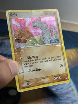 Onix 65/115 EX Unseen Forces Stamped Holo Rare Pokemon TCG Card DMG - Image 4