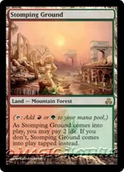 STOMPING GROUND Guildpact MTG Land - Mountain Forest RARE LP/EX - Image 1