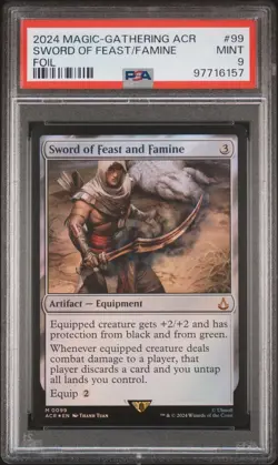 Sword of Feast and Famine Foil - ACR 0099 MTG Magic PSA 9 - Image 1