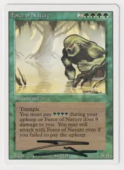 Signed Force of Nature LP Revised Artist Douglas Shuler 1994 MTG Magic Misprint! - Image 1