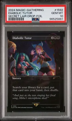 PSA 10 MTG Diabolic Tutor RAINBOW FOIL Secret Lair Hatsune Miku 1592 - Image 1