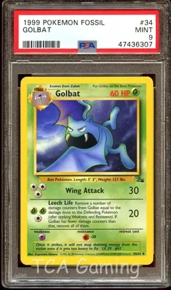 PSA 9 MINT Golbat 34/62 1999-2000 (Red Logo) Pokemon Card 307 - Image 1