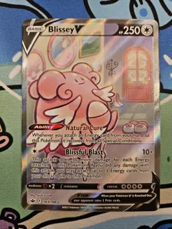 Pokemon TCG: Blissey V Alternate Full Art (184/198) Chilling Reign NM - Image 2