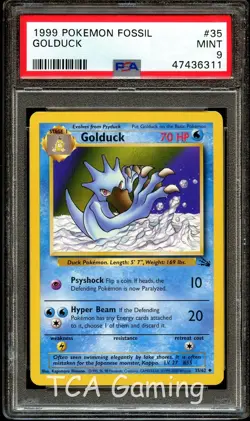 PSA 9 MINT Golduck 35/62 Fossil 1999-2000 (Smooth Red Logo) Pokemon Card 311 - Image 1