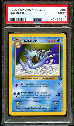PSA 9 MINT Golduck 35/62 Fossil 1999-2000 (Smooth Red Logo) Pokemon Card 311 - Image 2