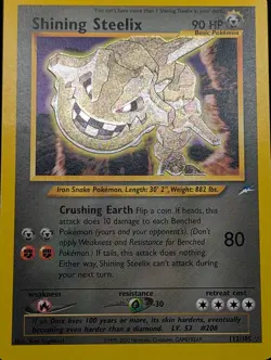 Shining Steelix 112/105 Neo Destiny Holo Ultra Rare Pokemon TCG Nintendo vintage - Image 3