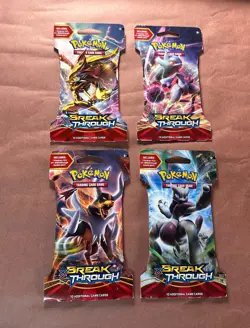 Pokemon TCG XY Breakpoint Sleeved Booster Pack Set 4 Sealed Packs NEW US SELLER - Image 1