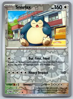 Snorlax - Reverse Holo - Twilight Masquerade TWM 136/167 Pokemon Card - Image 1
