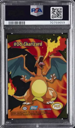 2000 TOPPS POKEMON TV ANIMATION CLEAR CARDS #PC3 CHARIZARD PSA 10 - Image 2