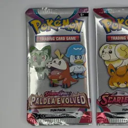 Pokemon: Scarlet & Violet Base Set & Paldea Evolved Fun Packs Sealed x3 Cards - Image 2