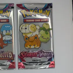 Pokemon: Scarlet & Violet Base Set & Paldea Evolved Fun Packs Sealed x3 Cards - Image 3