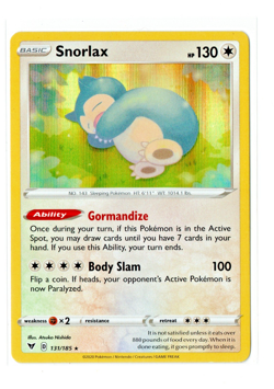 Pokemon TCG - Snorlax 131/185 Holo Rare Vivid Voltage 2020 Card Non Stamped - NM - Image 1