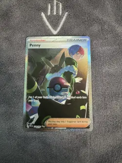 Pokemon TCG Penny Paldean Fates Trainer Holo Card 239/091 Illustration Rare - Image 1