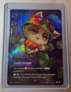 Riftbound Teemo Swift Scout Legend English card 307/298 Overnumbered Showcase - Image 1