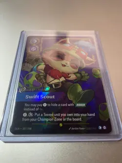 Riftbound Teemo Swift Scout Legend English card 307/298 Overnumbered Showcase - Image 3